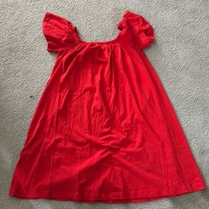 ASOS red off the shoulder T-shirt dress